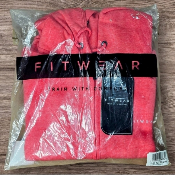 FITWEAR New Zealand Active Fleece Zip HoodCoral Speckle - Size Medium 6 US - Picture 3 of 4